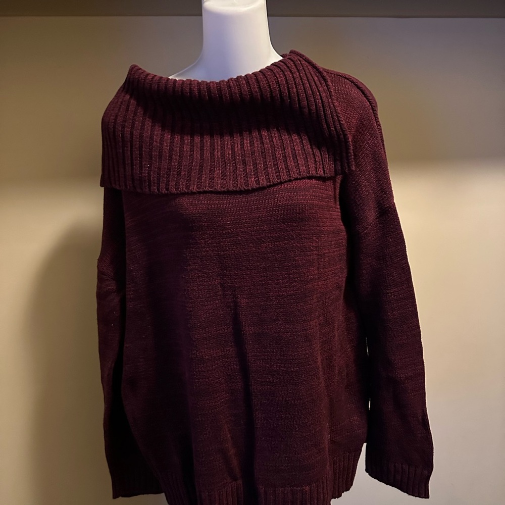 Matty M burgundy cowl neck sweater XL